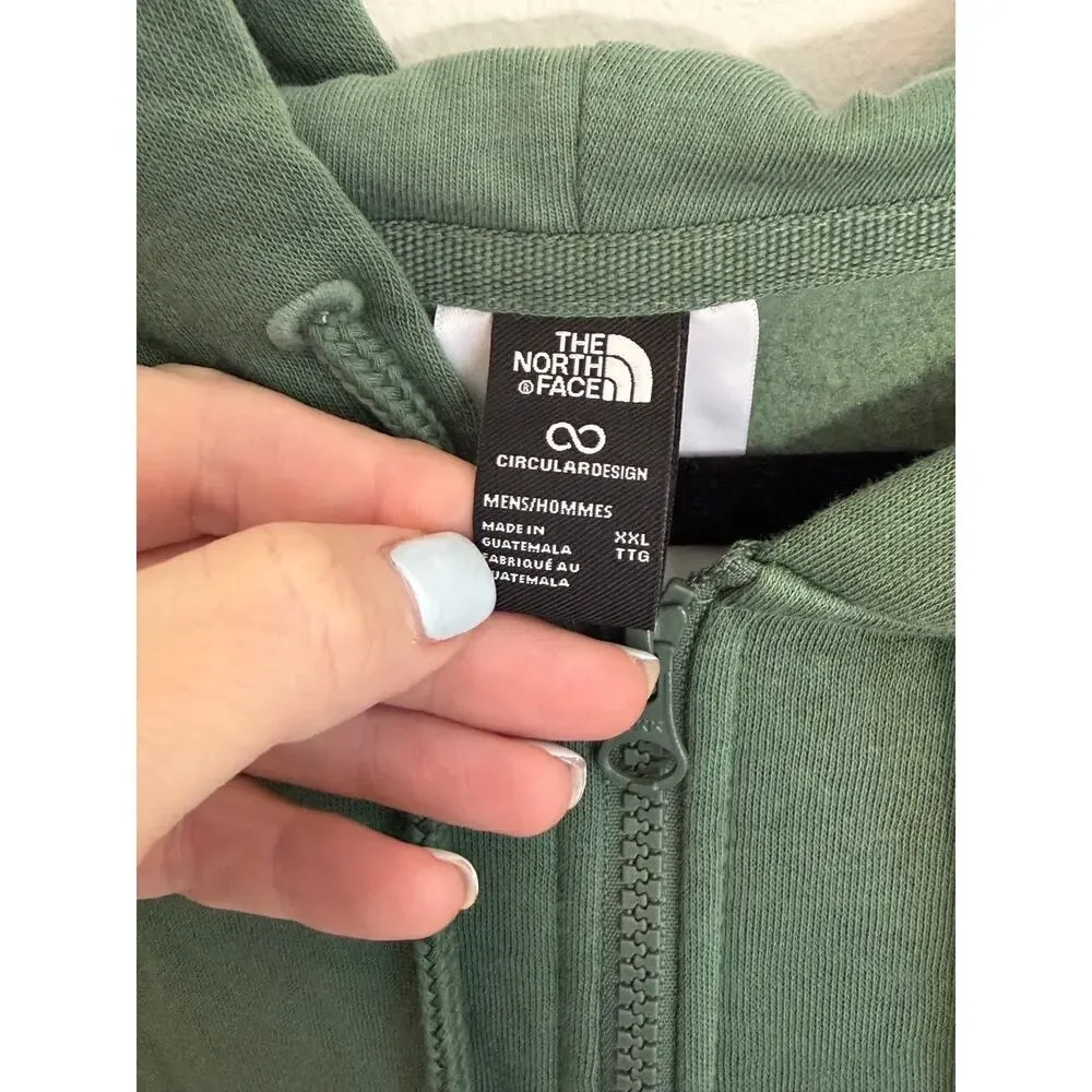 The North Face Men's Green Full Zip knit jacket hoodie size XXL